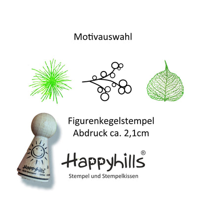 Kegelstempel Gras, Zweig und Blattskelett Auswahl oder Set