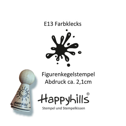 Kegelstempel Klecks, Herz strahlt und Farbspritzer, Auswahl oder Set