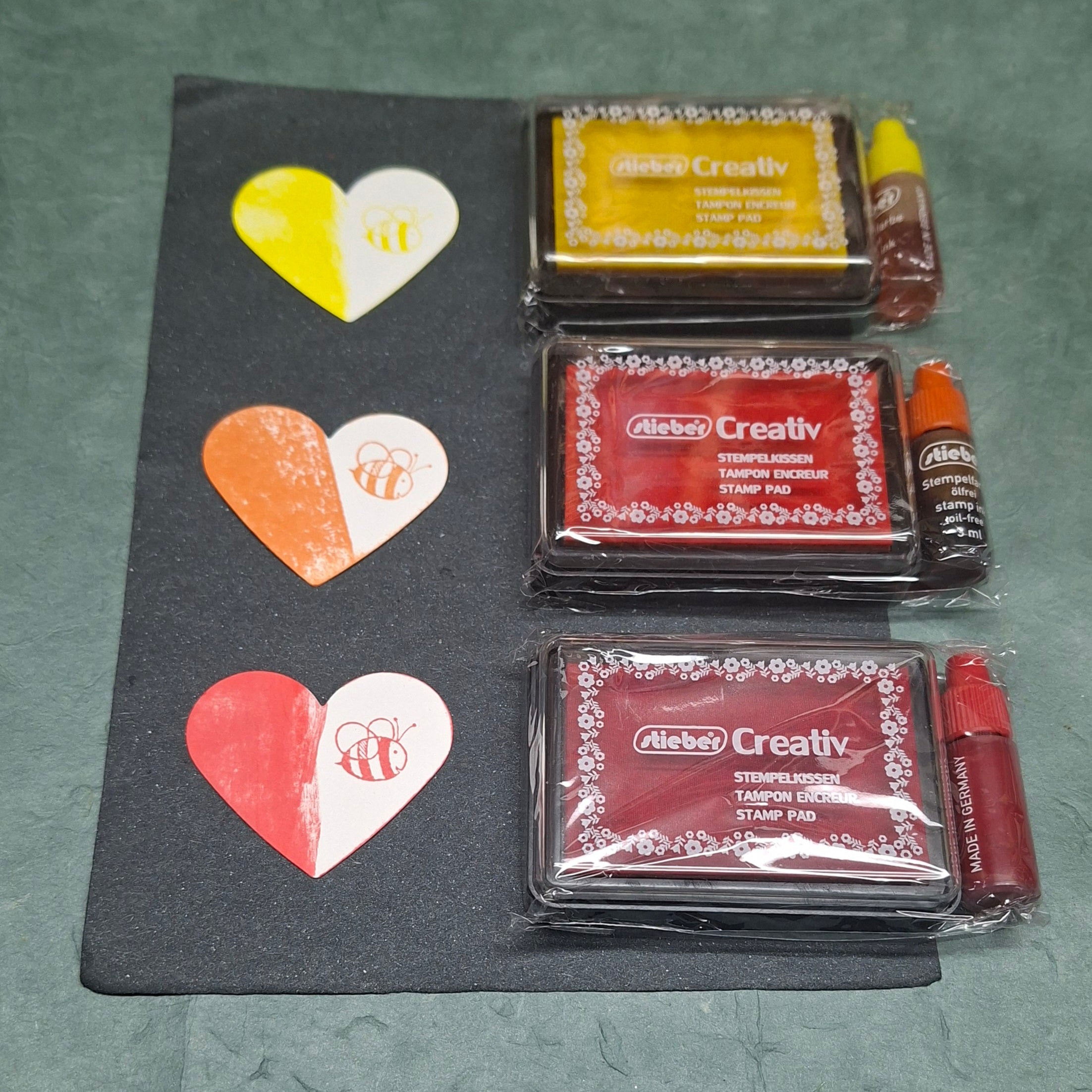 Lagerfeuer 3er Set Creativ Stempelkissen gelb-orange-rot